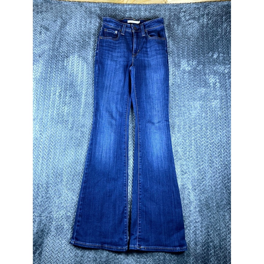 Levis 726 Flare Jeans Womens 24 Blue Denim Medium Wash Mid Rise A3410-0005